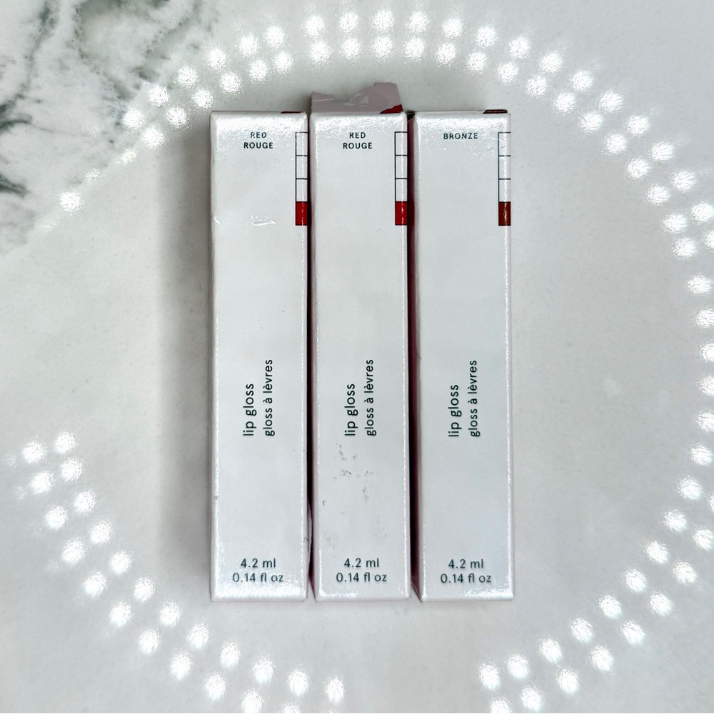 Glossier Lip Gloss Bundle (3) – Red & Bronze – BRAND NEW
